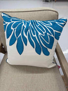 White and Blue Square Pillow | True Fashionistas.