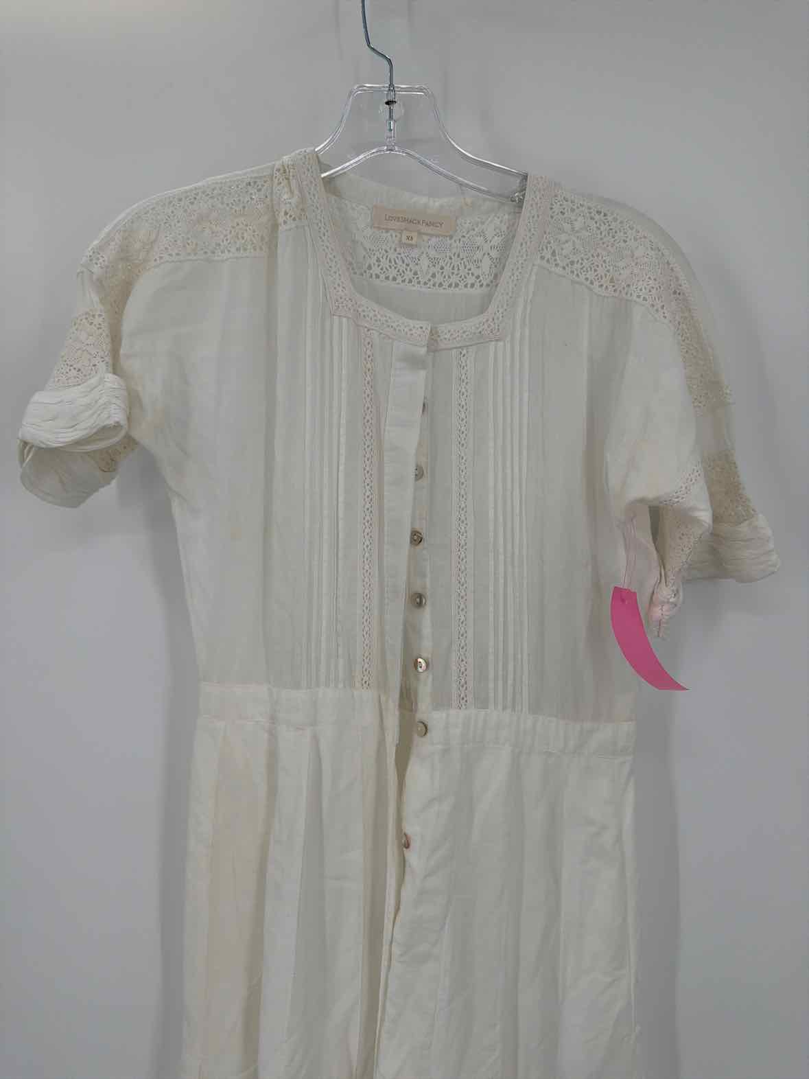 Pre-Owned Love Shack Fancy White Size XS Long Short Sleeve Dress | True Fashionistas.