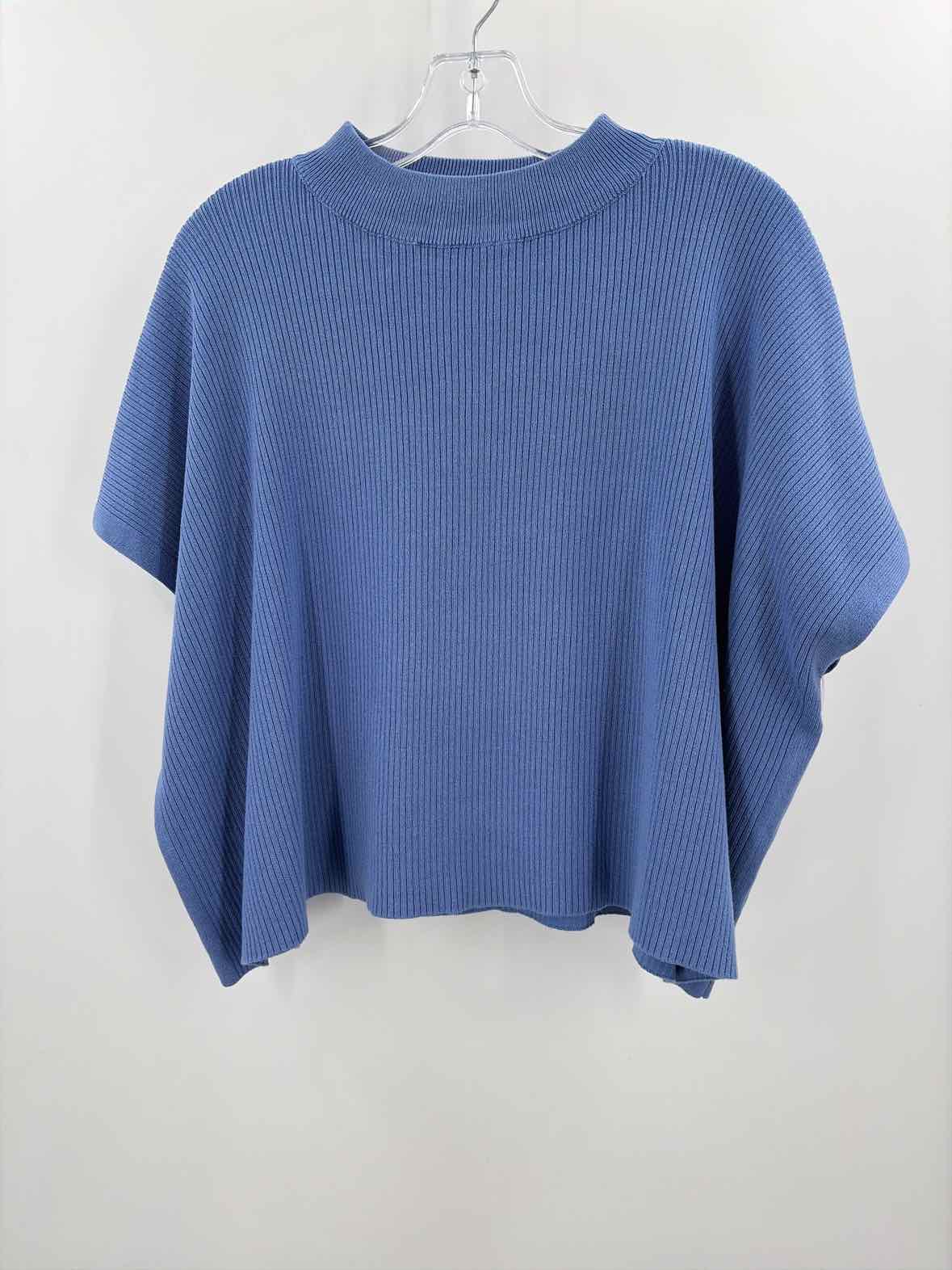 Pre-Owned By Together Blue Size Large Short Sleeve Sweater | True Fashionistas.