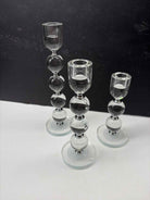 Set of 3 Bobbin Crystal Taper Candlesticks Set of 3 | True Fashionistas.