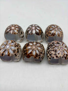Set of 6 Tiger Cowrie Shell Napkin Rings | True Fashionistas.