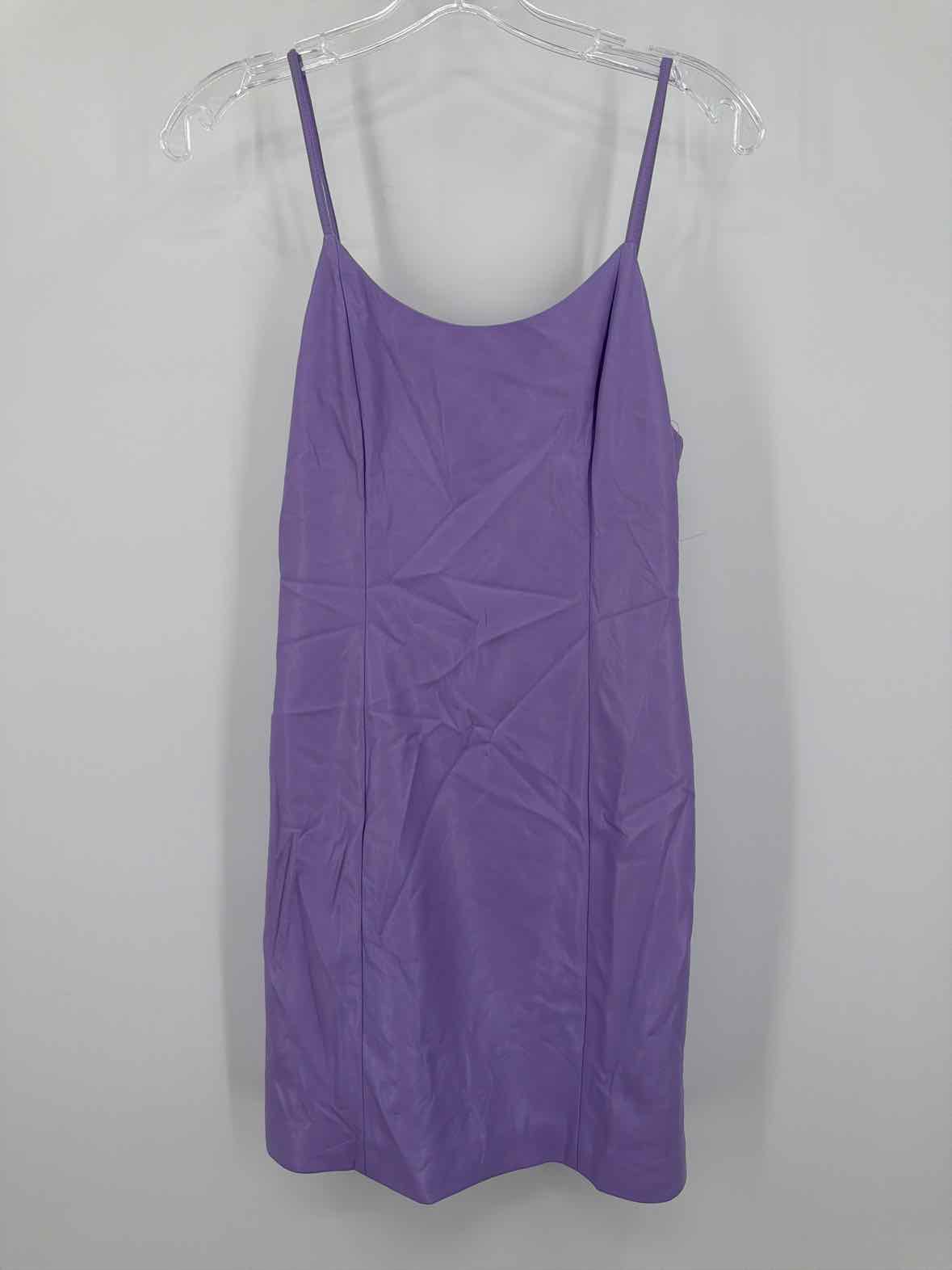 Pre-Owned Alice + Olivia Purple Size 4 Faux Leather Short Sleeveless Dress | True Fashionistas.