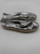 Pre-Owned Chanel Silver Size 39 Espadrille Flats | True Fashionistas.