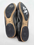 Pre-Owned Chanel Black Size 39 Spirit Flat Flats | True Fashionistas.