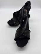 Pre-Owned Diane Von Furstenberg Black Size 7 Glitter Stiletto Heels | True Fashionistas.