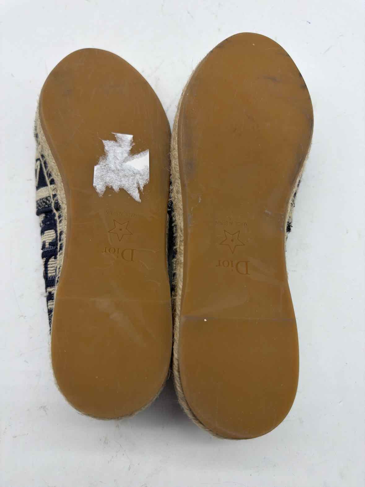 Pre-Owned Christian Dior Navy Size 36 Espadrille Flats | True Fashionistas.