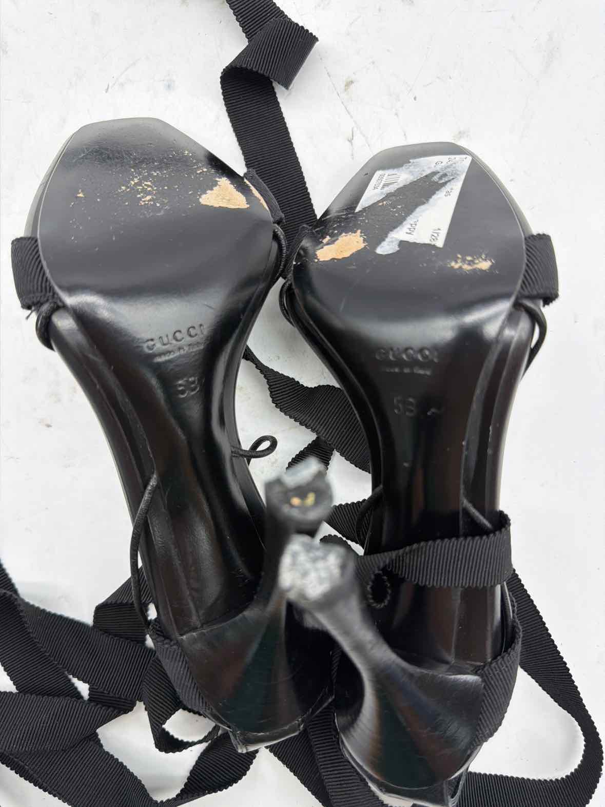 Pre-Owned Gucci Black Size 5 Strappy Heels | True Fashionistas.