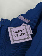 Pre-Owned Herve Leger Blue Size Medium Knit Bodycon Short Sleeveless Dress | True Fashionistas.