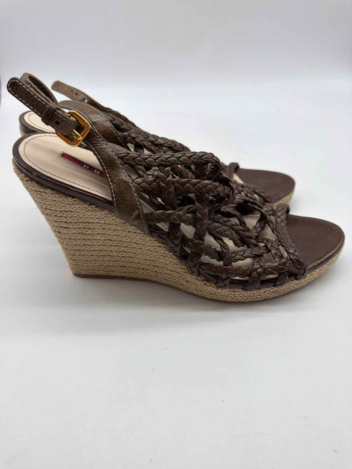 Pre-Owned Prada Brown Size 39 Wedge Heels | True Fashionistas.