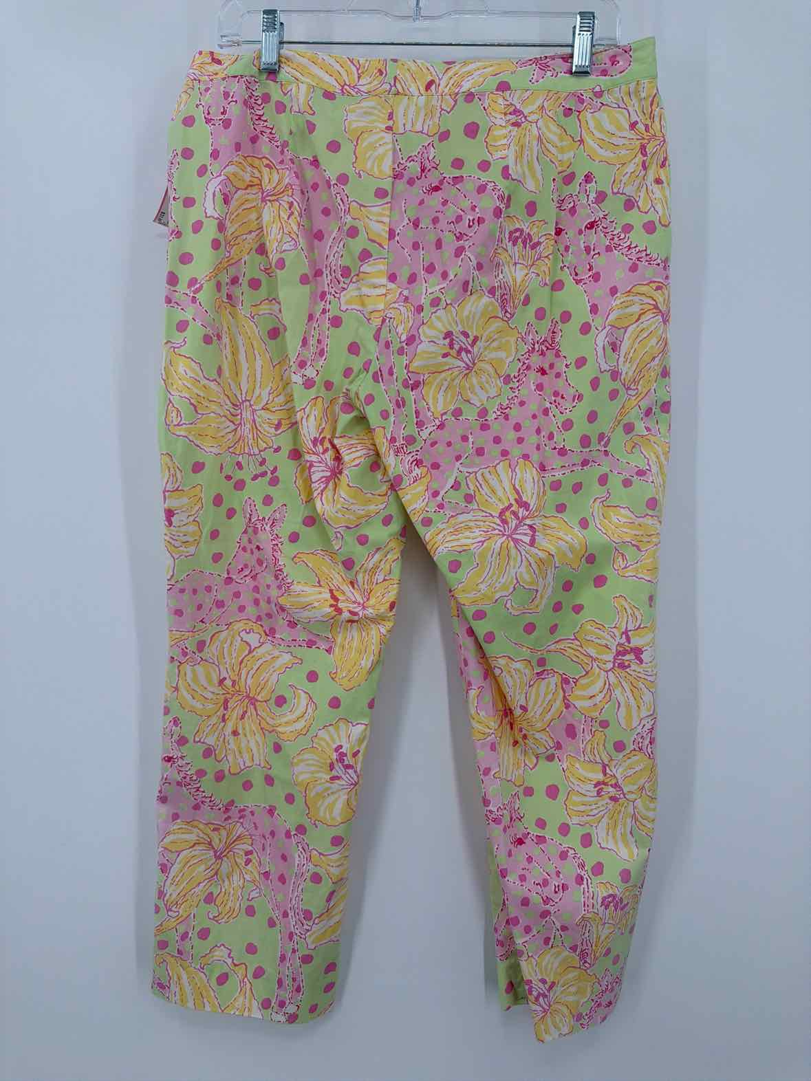 Pre-Owned Lilly Pulitzer Green Size 10 Vintage Printed Pants | True Fashionistas.