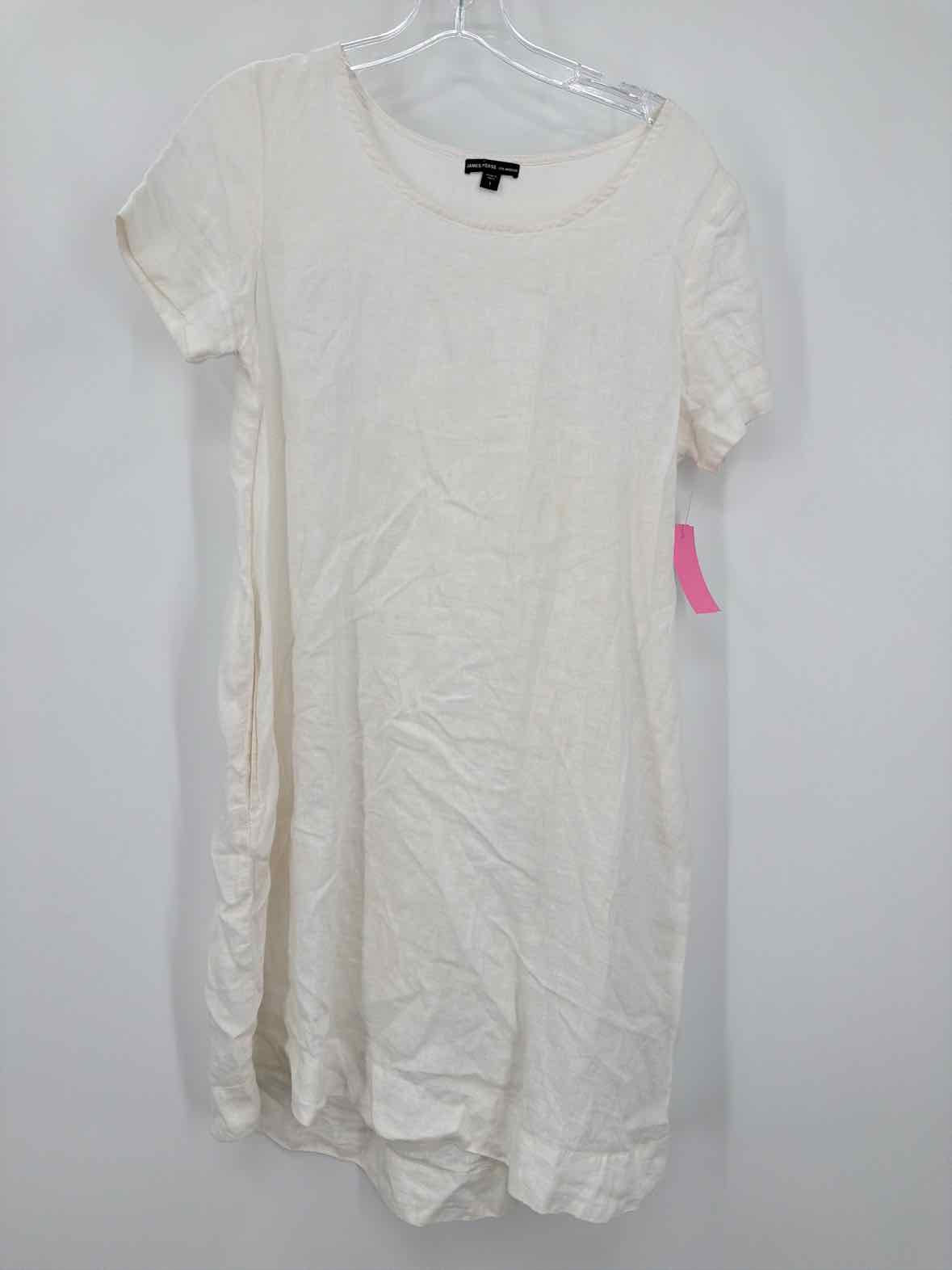 Pre-Owned James Perse White Size 1/Small Short Short Sleeve Dress | True Fashionistas.