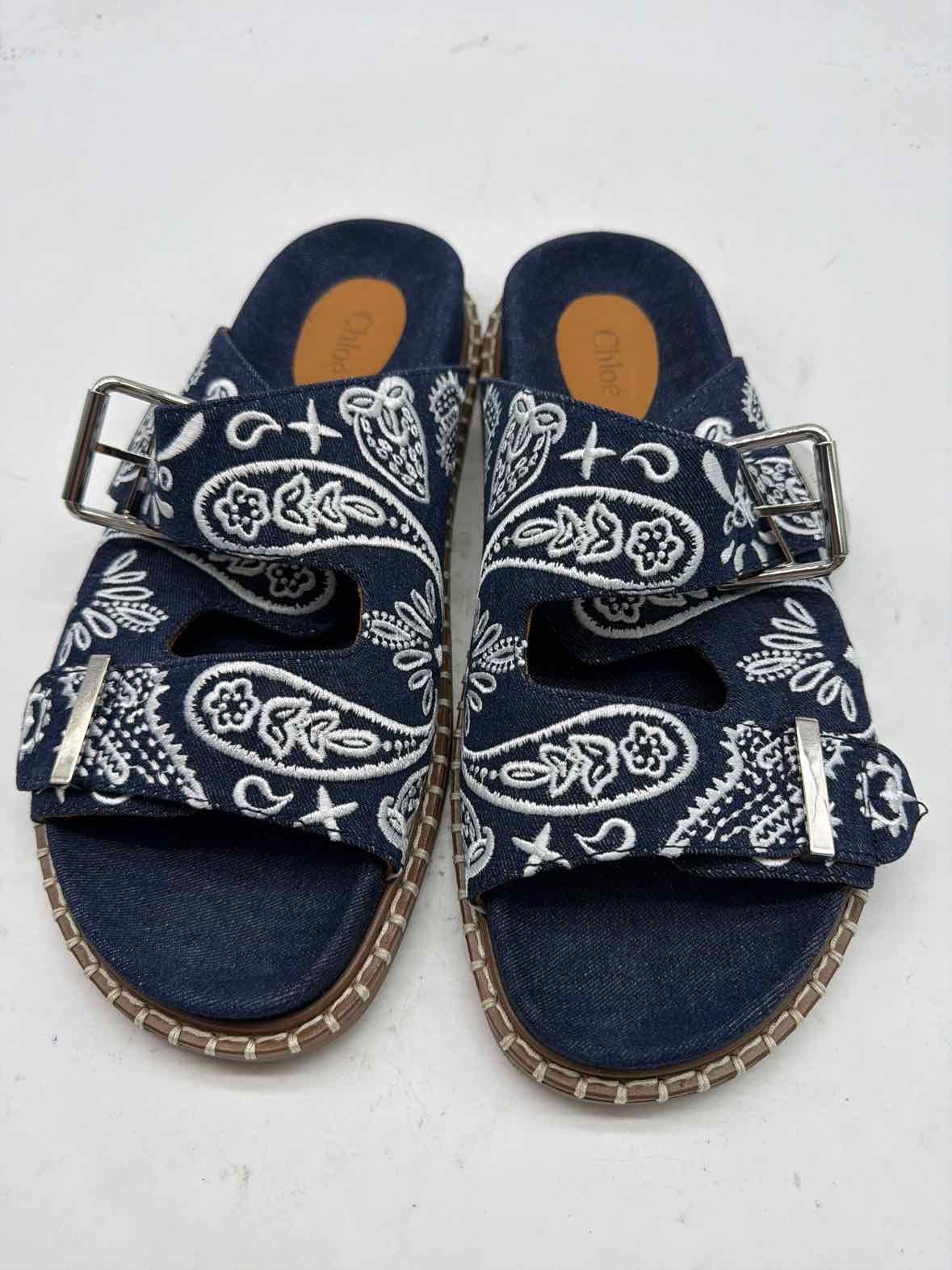 Pre-Owned Chloe Blue Size 11 Slide Sandals | True Fashionistas.