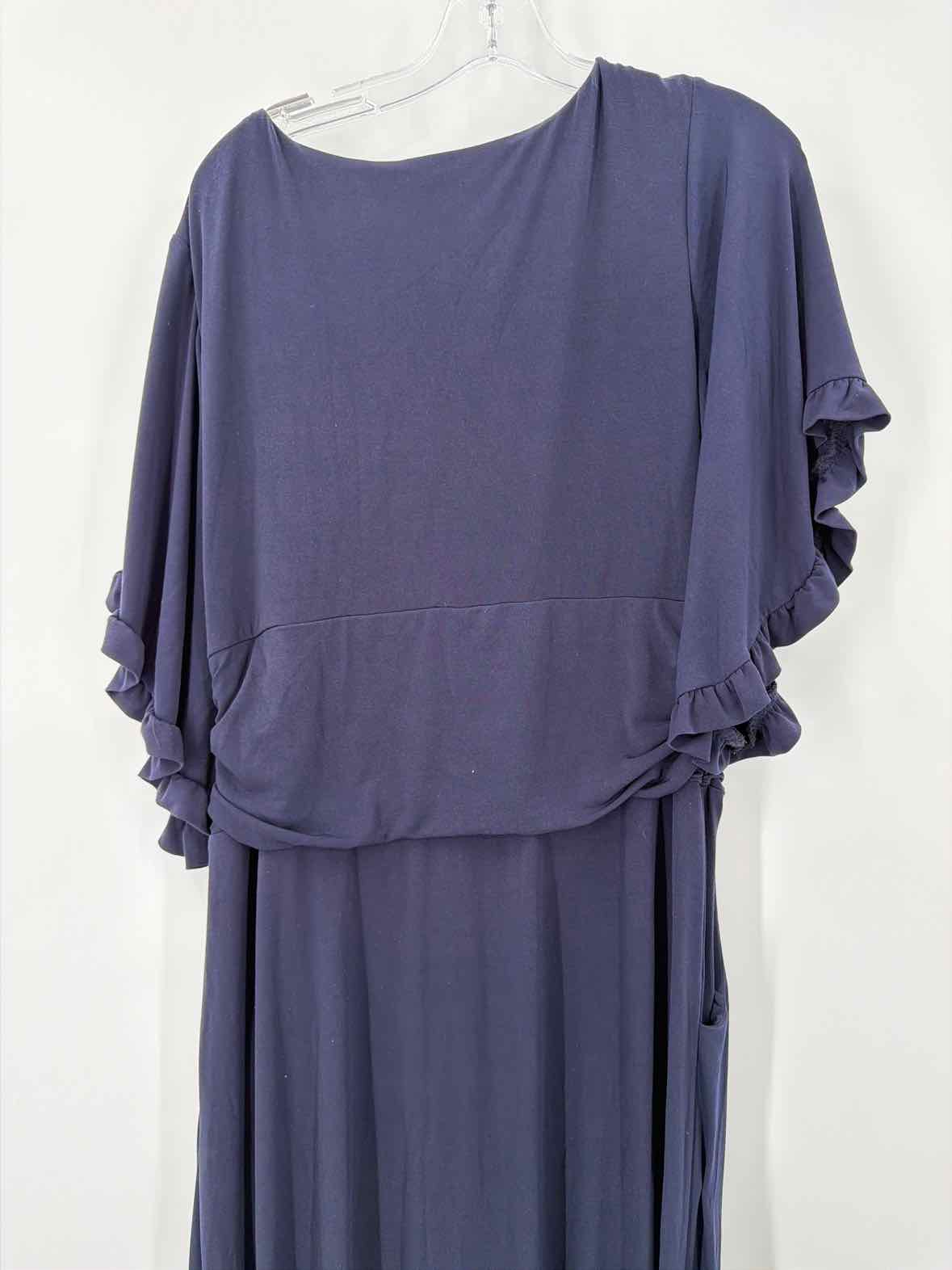 Pre-Owned Sara Campbell Navy Size Large Long Short Sleeve Dress | True Fashionistas.