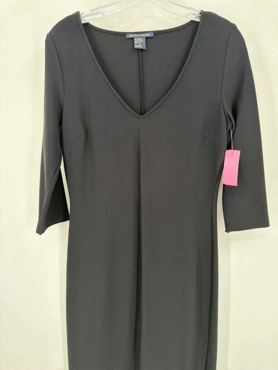 Pre-Owned Boston Proper Black Size Small La Pateau Long Sleeve Dress | True Fashionistas.