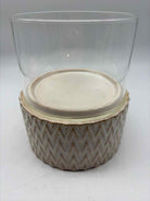 Cream Ceramic & Glass Candle Holder | True Fashionistas.