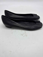 Pre-Owned Gucci Black Size 7 Peep Toe Flats | True Fashionistas.