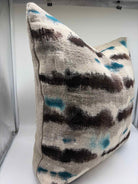 Brown & Blue Pillow | True Fashionistas.