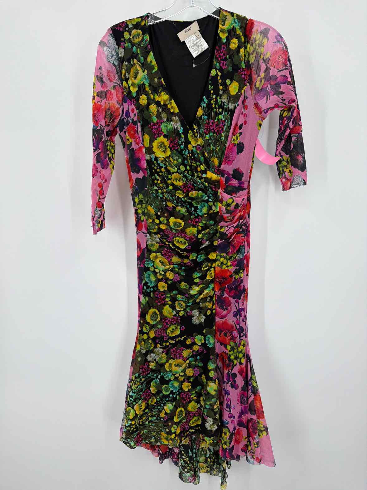Pre-Owned Fuzzi Black Size Large Mesh Short Long Sleeve Dress | True Fashionistas.