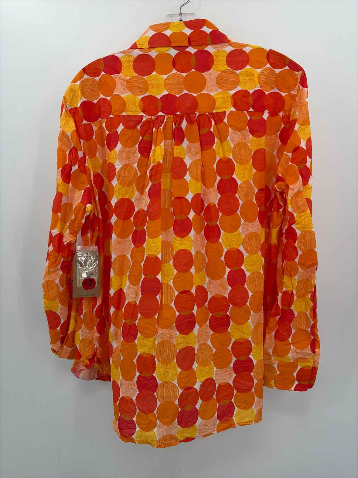 Tru Luxe Jeans Orange Size Large Button Down Long Sleeve Blouse | True Fashionistas.