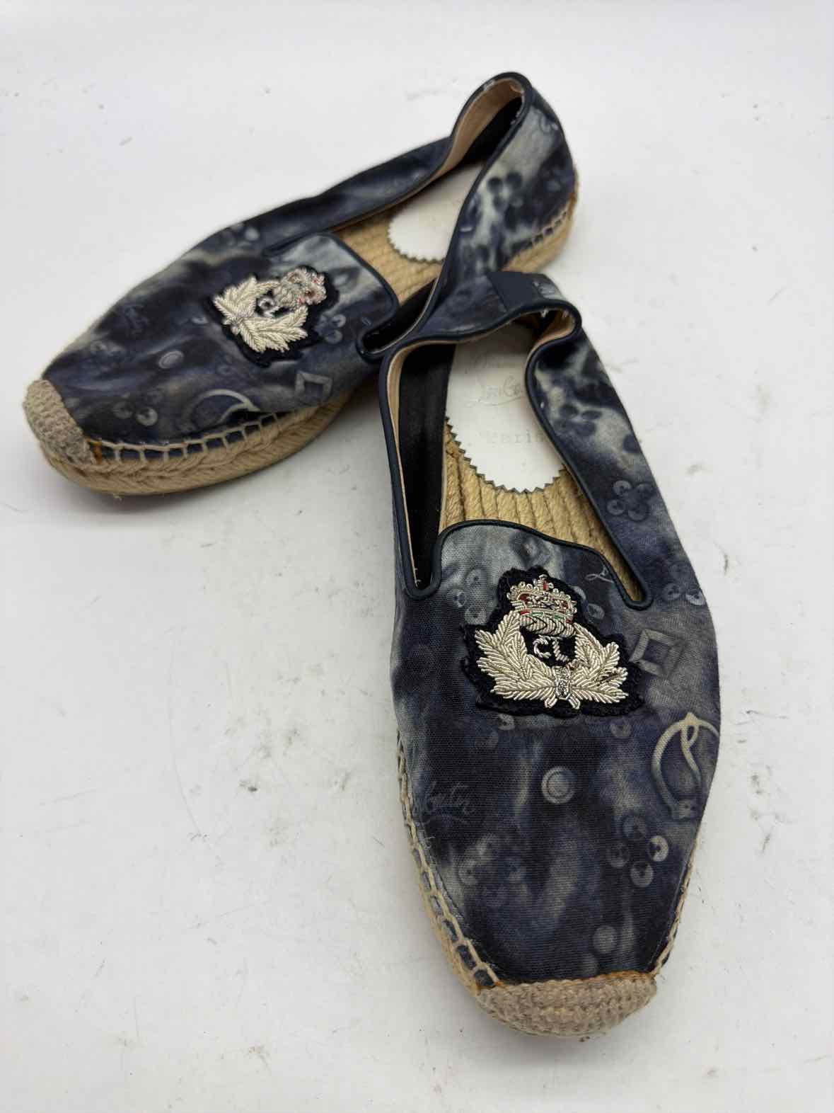 Pre-Owned Christian Louboutin Navy Size 36 Espadrille Flats | True Fashionistas.