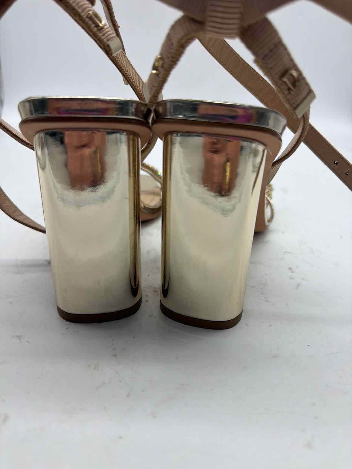 Pre-Owned Christian Dior Gold Size 7 Strappy Heels | True Fashionistas.