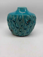 Drop Leaf Aqua Ceramic Vase | True Fashionistas.