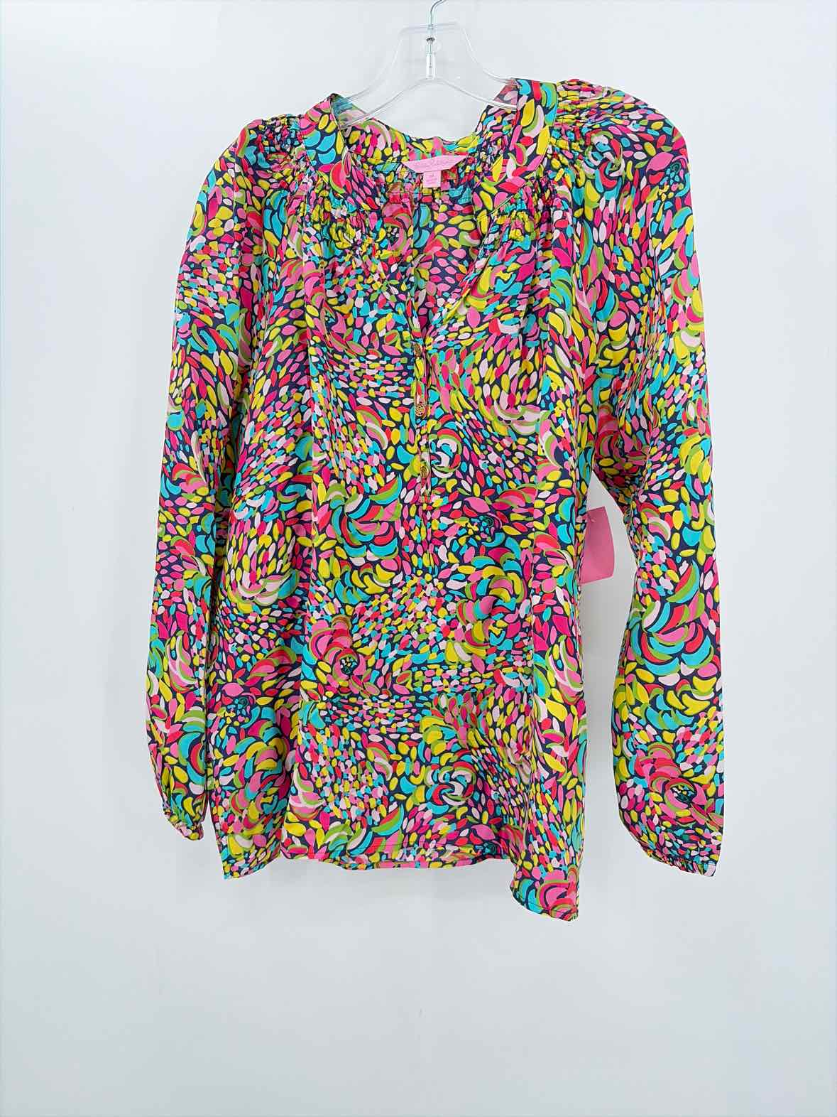 Pre-Owned Lilly Pulitzer Pink Size Medium Long Sleeve Blouse | True Fashionistas.