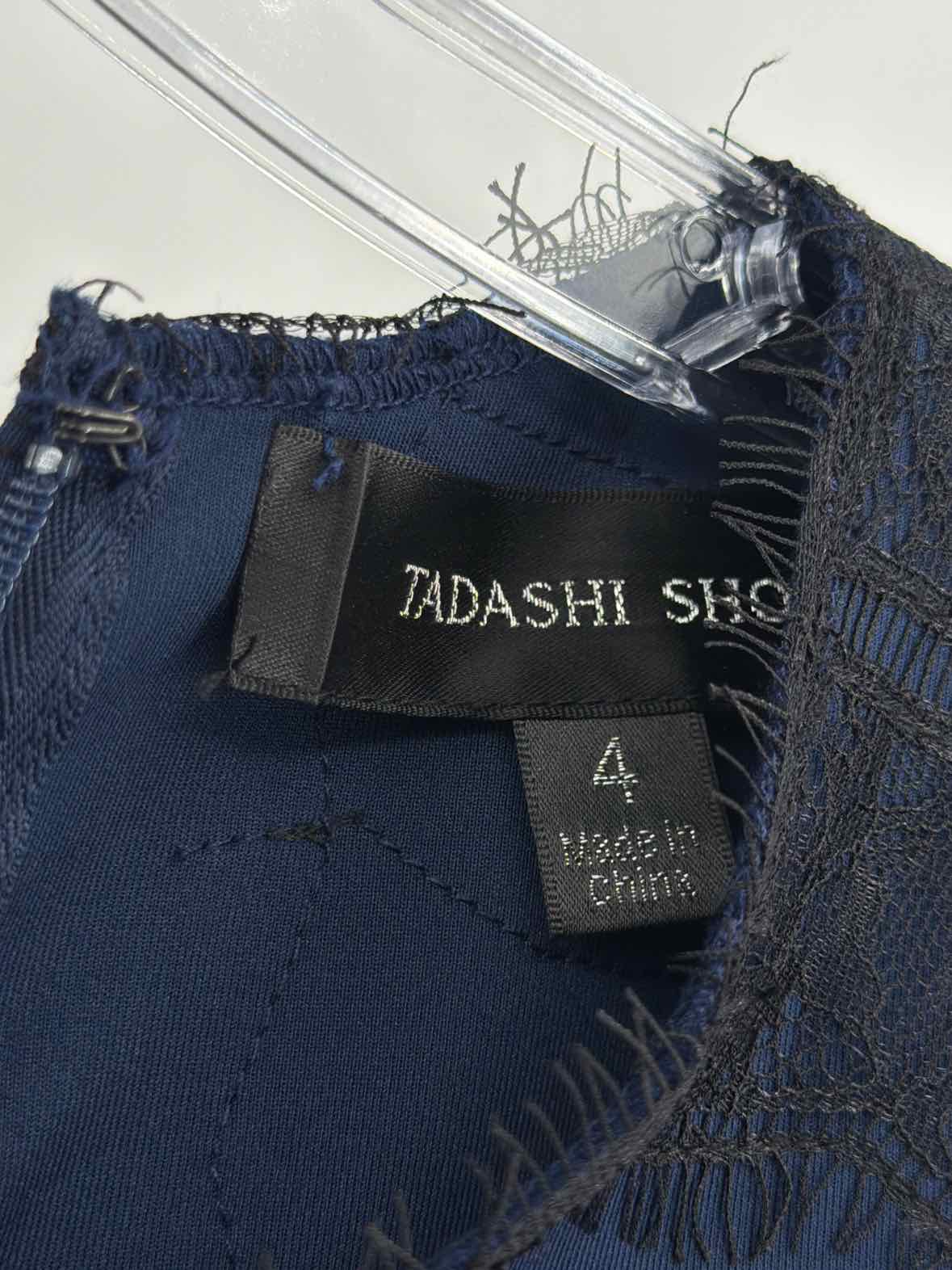 Pre-Owned Tadashi Shoji Navy Size 4 Cocktail Short Sleeveless Dress | True Fashionistas.