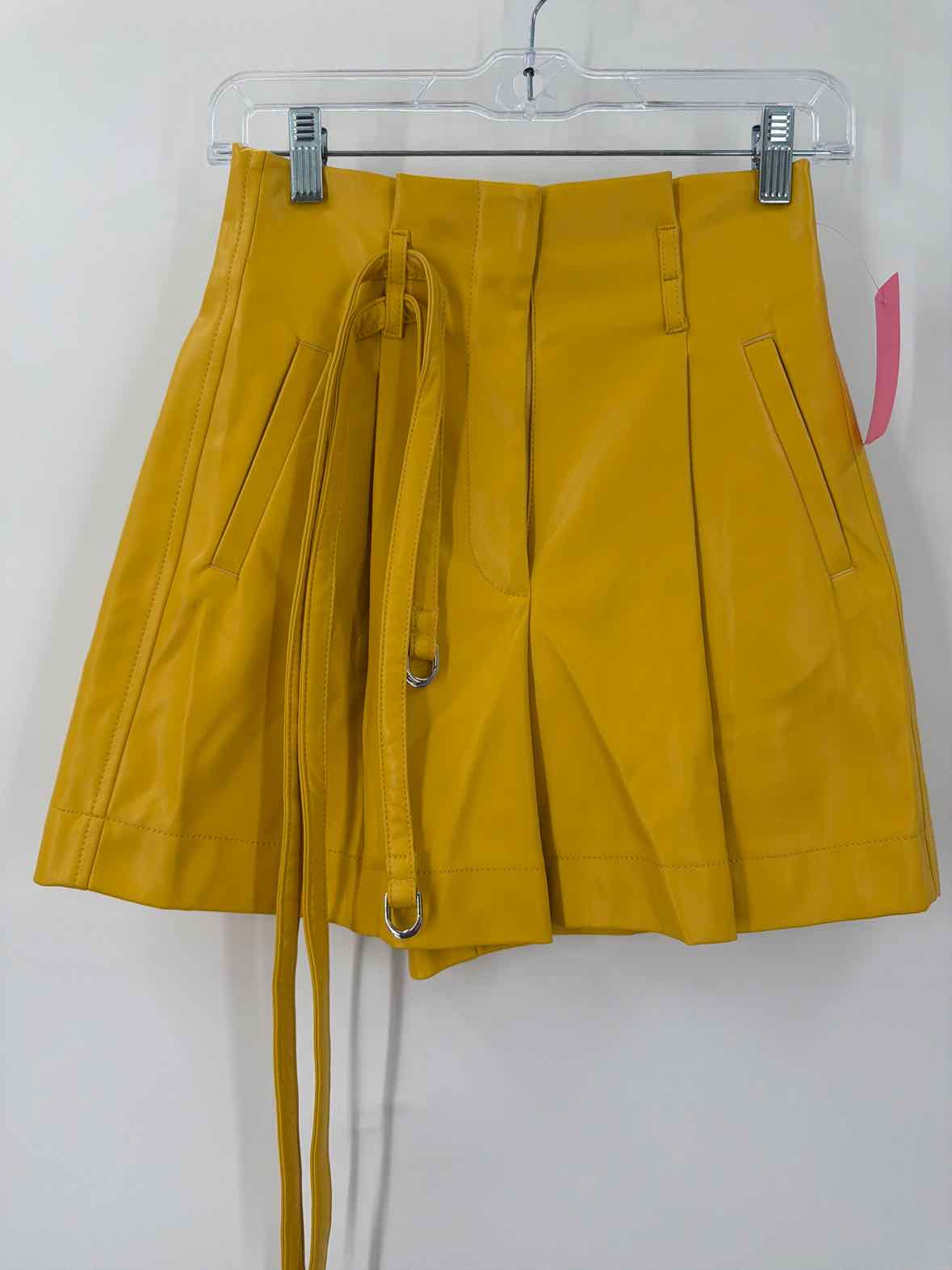 Pre-Owned Derek Lam Yellow Size 00 Faux Leather Basic Shorts | True Fashionistas.