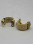 Gold Plated 925 Silver Eel Skin Crystal Hoop Earrings | True Fashionistas.