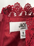 Pre-Owned JACK Red Size 8 Lace Short Sleeveless Dress | True Fashionistas.