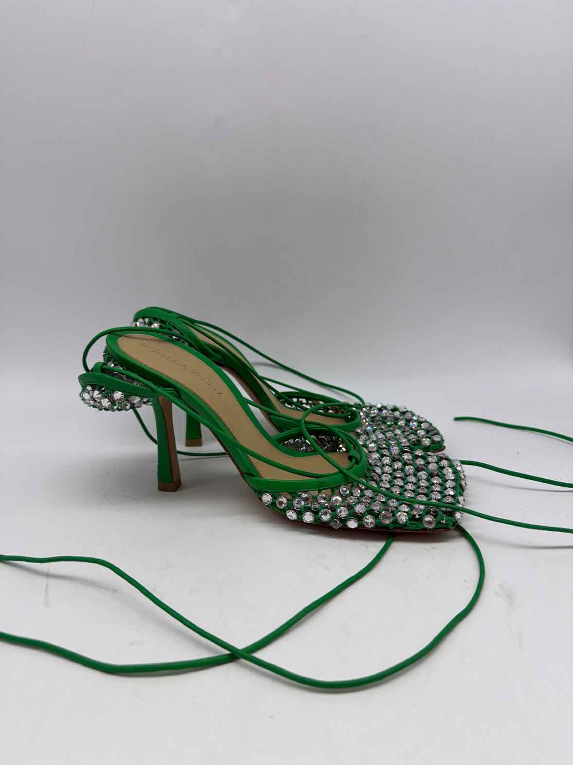 Pre-Owned Bottega Veneta Green Size 36.5 Strappy Heels | True Fashionistas.