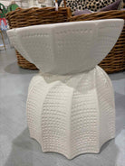 Made Goods White Textured Ceramic Stool | True Fashionistas.