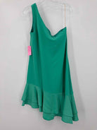 Pre-Owned Trina Turk Green Size 10 One Shoulder Short Sleeveless Dress | True Fashionistas.