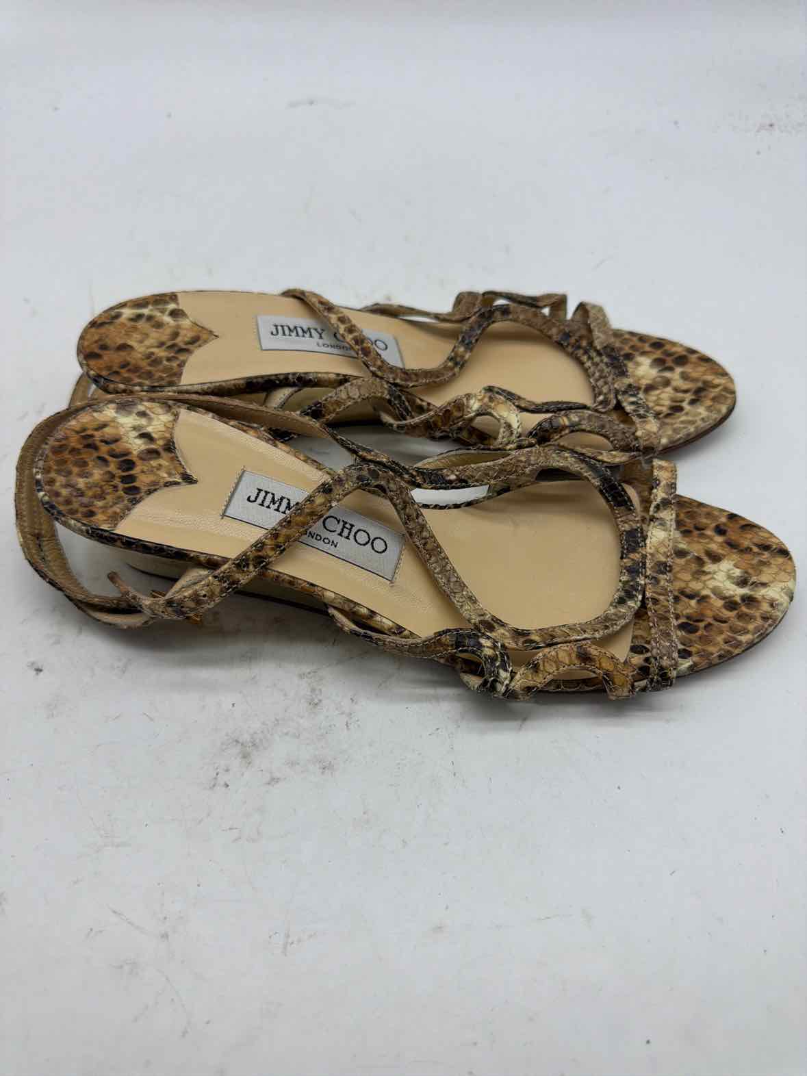 Pre-Owned Jimmy Choo Tan Size 8 Wedge Heels | True Fashionistas.