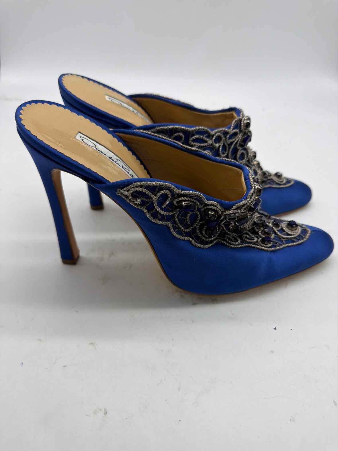 Pre-Owned Oscar de la Renta Blue Size 40.5 Mule Heels | True Fashionistas.