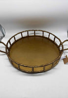 Gold Cast Aluminum Faux Bamboo Tray | True Fashionistas.