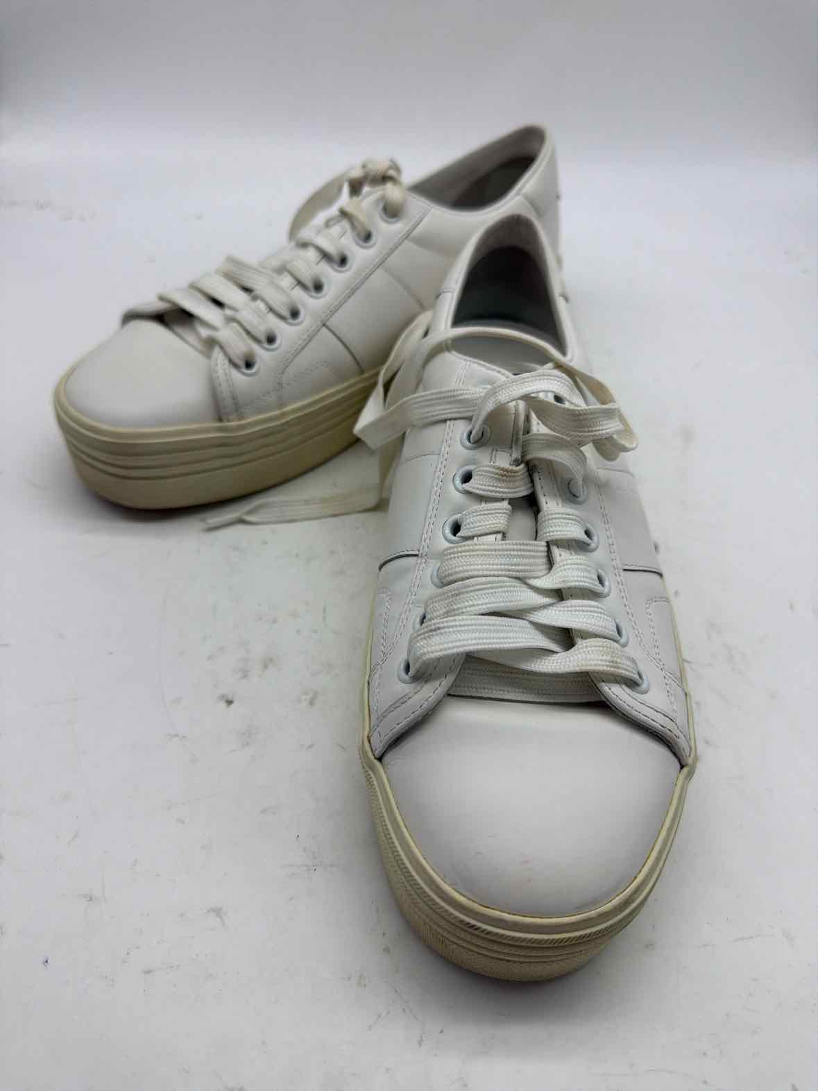 Pre-Owned Saint Laurent White Size 8.5 Fashion Sneaker Athletic Shoes | True Fashionistas.
