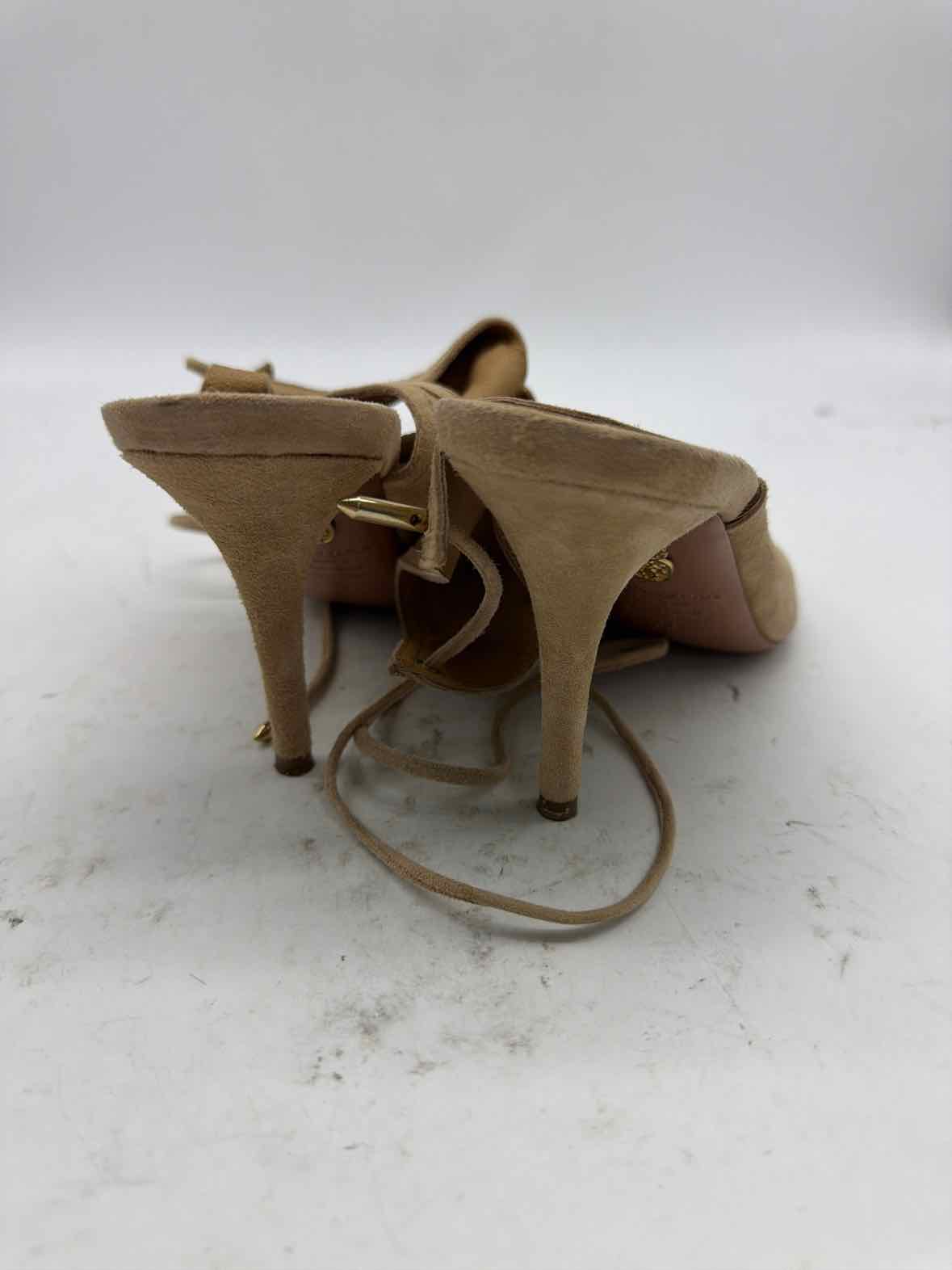 Pre-Owned Aquazzura Tan Size 6 Strappy Heels | True Fashionistas.