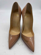 Pre-Owned Christian Louboutin Tan Size 7 Patent Leather Pump Heels | True Fashionistas.
