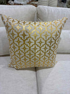 Metalic Gold Pttern Fabric Pillow | True Fashionistas.