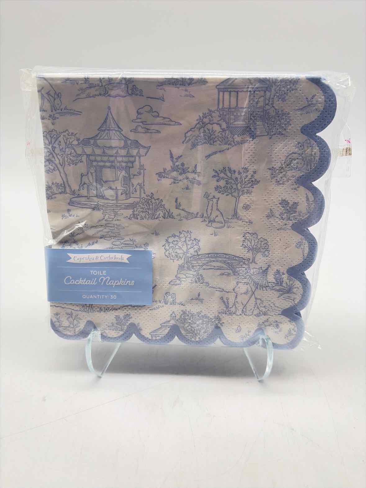 Blue Toile Paper Cocktail Napkins | True Fashionistas.