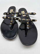 Pre-Owned Valentino Black Size 39 Jelly Rockstud Thong Sandals | True Fashionistas.