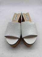 Pre-Owned Jimmy Choo White Size 9.5 Wedge Heels | True Fashionistas.