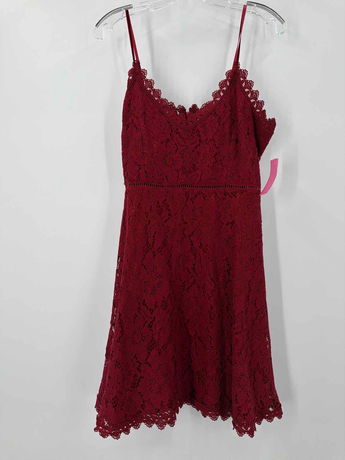 Pre-Owned JACK Red Size 8 Lace Short Sleeveless Dress | True Fashionistas.