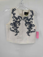 Pre-Owned Marchesa Notte White Size 6 Cropped Tank Top | True Fashionistas.