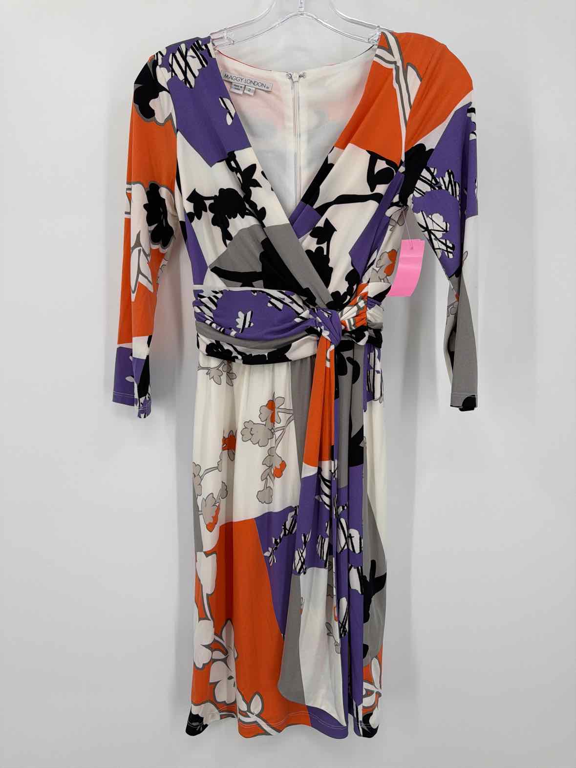 Pre-Owned Maggy London Purple Size 2 Short Long Sleeve Dress | True Fashionistas.
