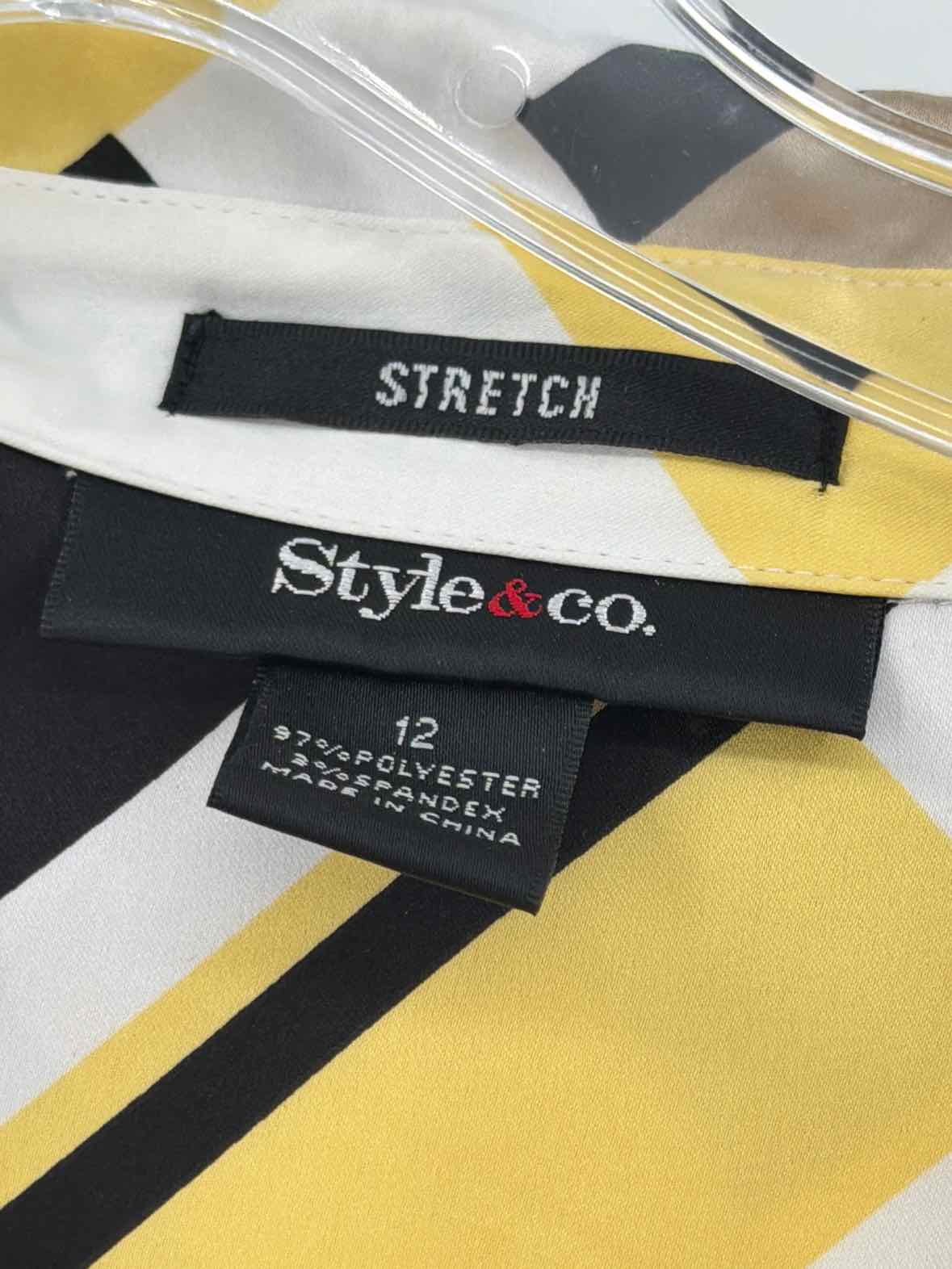 Pre-Owned Style & Co Yellow Size 12 Short Short Sleeve Dress | True Fashionistas.