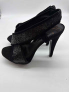 Pre-Owned Diane Von Furstenberg Black Size 7 Glitter Stiletto Heels | True Fashionistas.