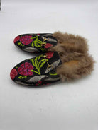 Pre-Owned Gucci Black Size 9 Princetown Floral Mule Flats | True Fashionistas.